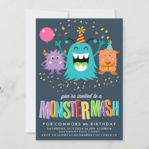 MONSTER MASH KIDS BIRTHDAY PARTY INVITATION invite