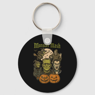 Monster Mash Retro Halloween Funny Monster Soky Wo Key Ring