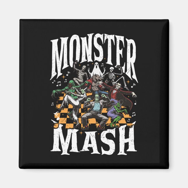 Monster Mash Retro Halloween Funny Monster Spooky  Magnet (Front)