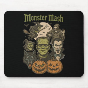 Monster Mash Retro Halloween Funny Monster Spooky Mouse Mat