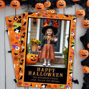 Monster Mash-Up Cute Custom Halloween Photo Holiday Card
