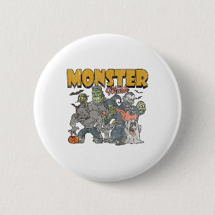 Monster Mash Vintage Ghost Halloween Funny 6 Cm Round Badge