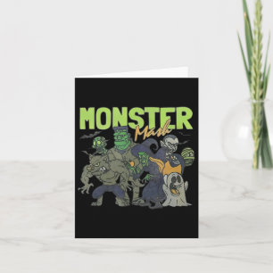 Monster Mash Vintage Ghost Halloween Funny  Card