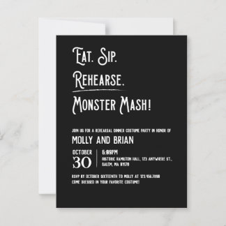 Monster Mash Wedding Rehearsal Invitation Postcard
