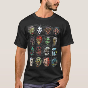 Monster Masks Colour Men's T-Shirt (Black)