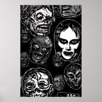 Monster Masks Poster Pop Variant– Retro Horror