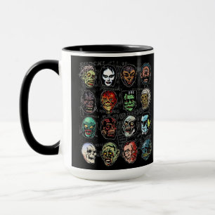 Monster Masks Retro Horror Mug – Halloween (Colour