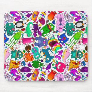 Monster Menagerie pattern Mouse Mat