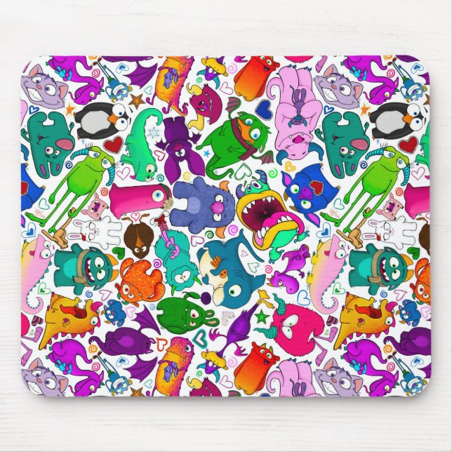 Monster Menagerie pattern  Mouse Mat (Front)