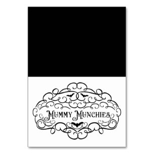 Monster Munchies Vintage Halloween Food Tent Table Number