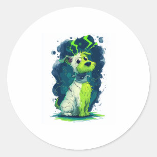 Monster Mutt – Cute Halloween Dog Classic Round Sticker