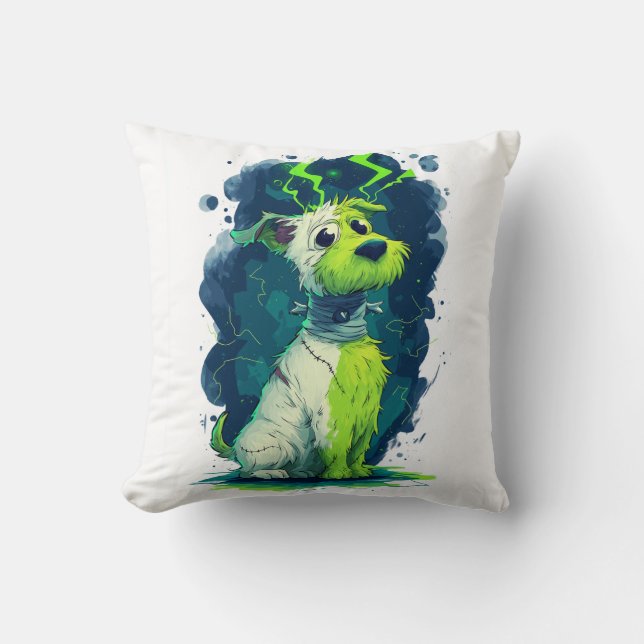 Monster Mutt � Cute Halloween Dog Cushion (Front)