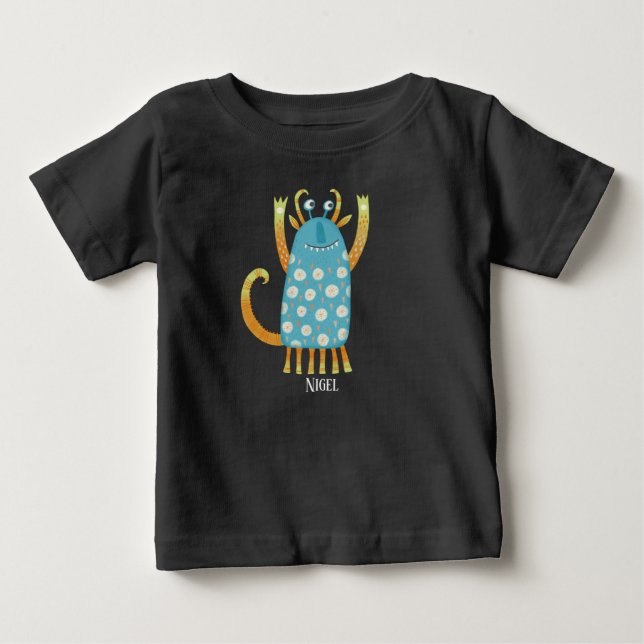 Monster Nigel Custom Name Baby T-Shirt (Front)