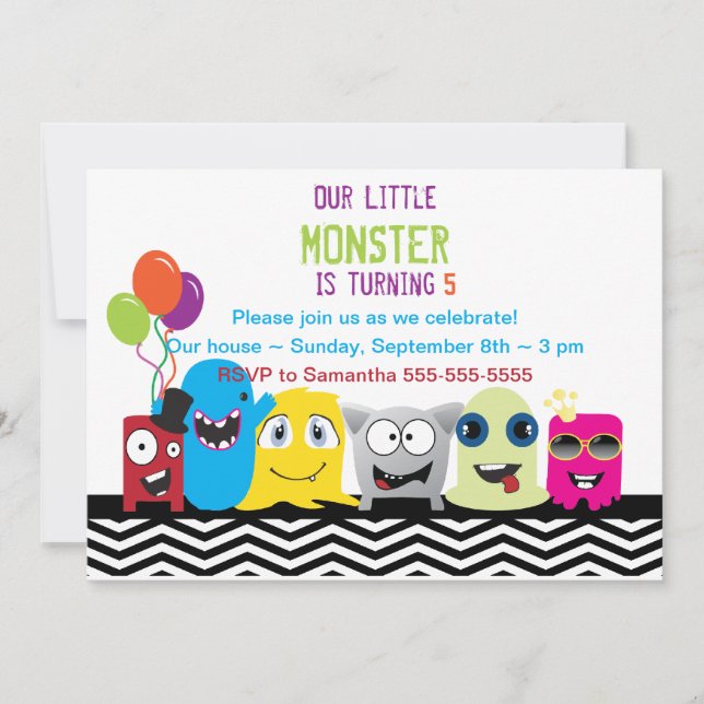 Monster Of A Good Time Birthday Party Invitation (Front)