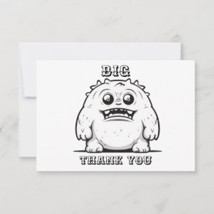 Monster outline sketch Small Thank You Card