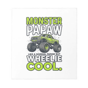 Monster Papaw Wheelie Cool Funny Monster Truck Des Notepad