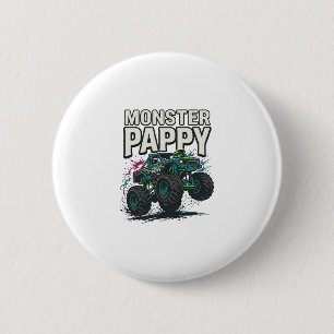 Monster Pappy Monster Truck Vintage Vector Design_ 6 Cm Round Badge
