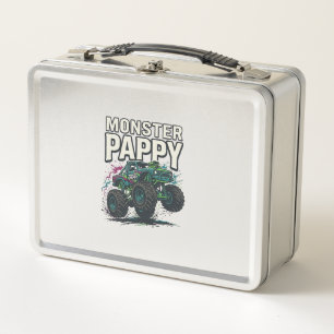 Monster Pappy Monster Truck Vintage Vector Design_ Metal Lunch Box