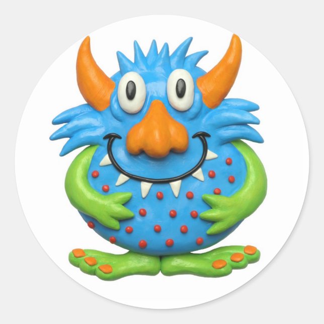 Monster Party Classic Round Sticker (Front)