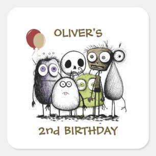 Monster Party Kids Invitation Envelope Seal