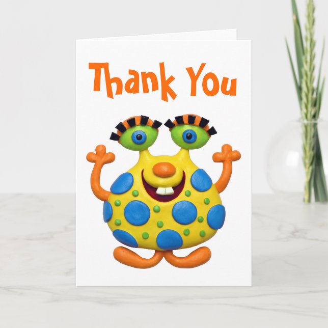 Monster Party Thank You Card (Front)