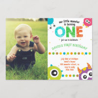 Monster Photo 1st Birthday Boy Little Monsters