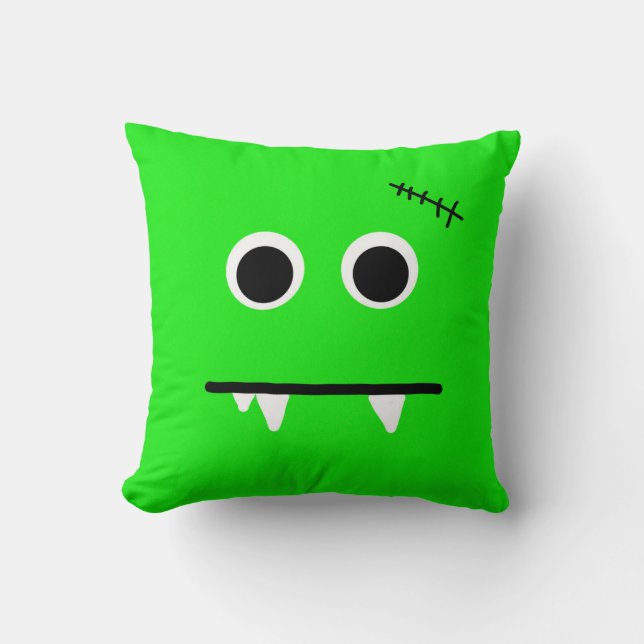 monster pillow, monster kids bedroom pillow (Front)