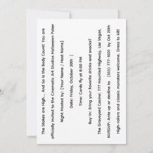 Monster Poker Halloween Casino Party Invite