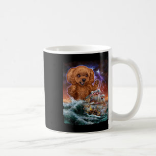 Monster Poodle Dog As Kraken Attack A War Ship At Coffee Mug