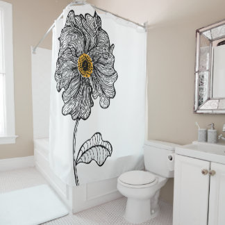 Monster Poppy Shower Curtain