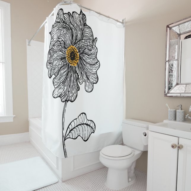 Monster Poppy Shower Curtain (In Situ)
