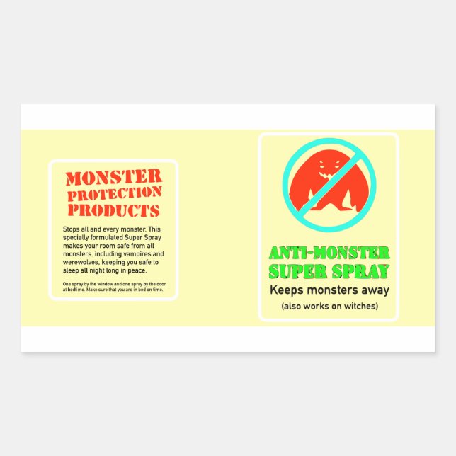 Monster Protection - Anti-Monster Super Spray Rectangular Sticker (Front)