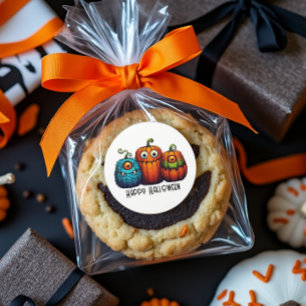 Monster Pumpkins Classic Round Sticker