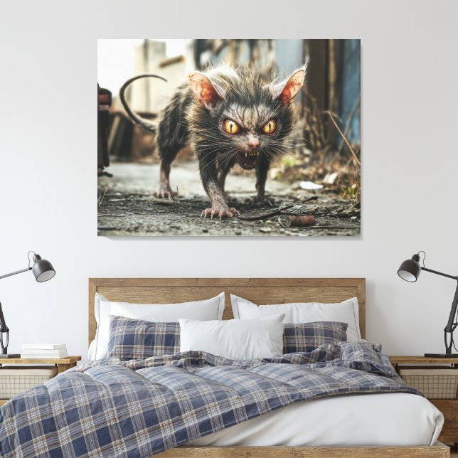 Monster rat  canvas print (Insitu(Bedroom))