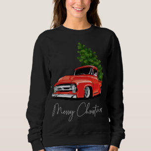 Monster Red Truck Christmas Tree Xmas Sweatshirt