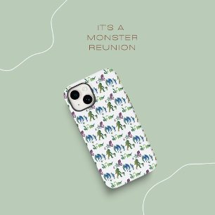 Monster Reunion Funny Ombre Creature Blue Green iPhone 14 Case