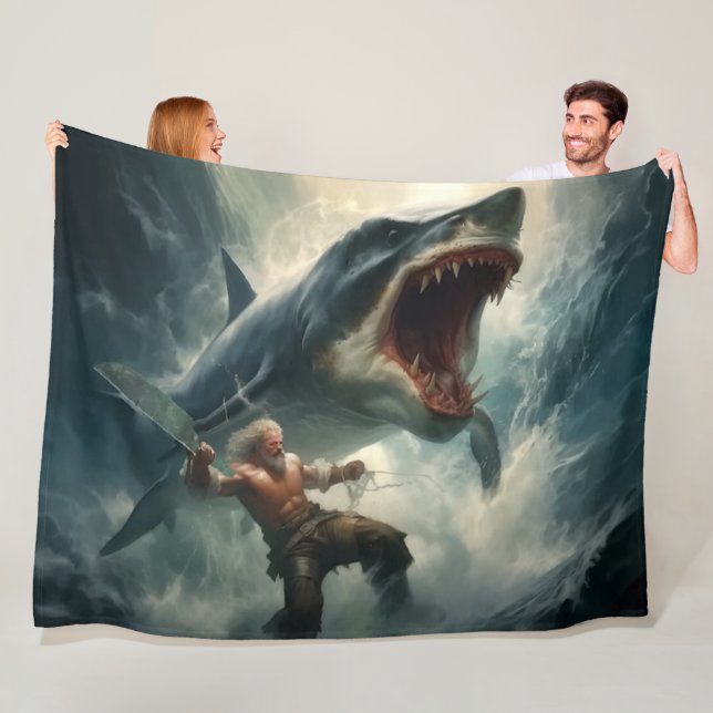 MONSTER SHARK FLEECE BLANKET (In Situ)