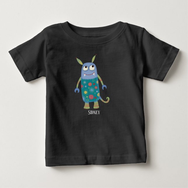 Monster Sidney Custom Name Baby T-Shirt (Front)