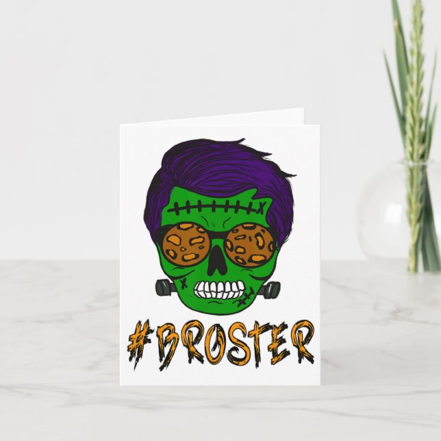Monster Skull Broster Brother Halloween Matching F Card (Front)