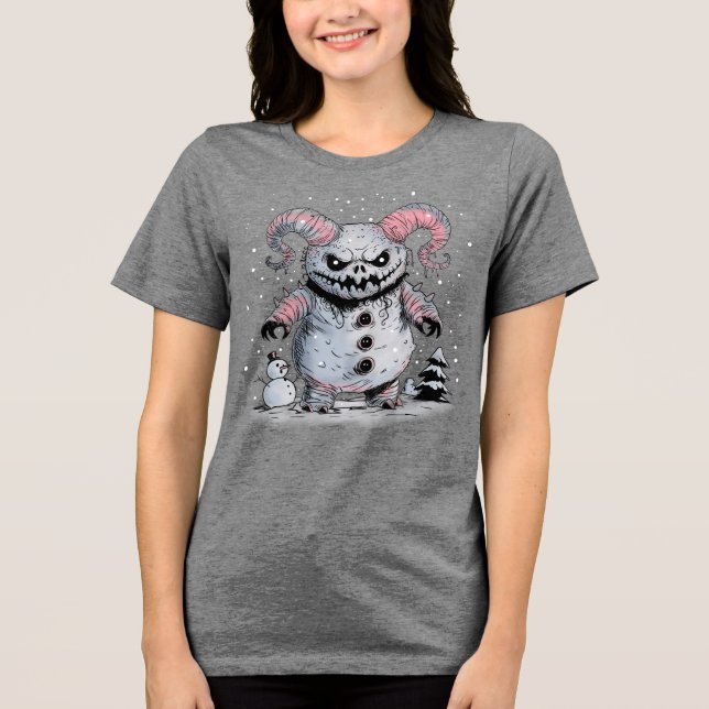 Monster Snowman Tri-Blend Shirt (Front)