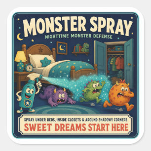 Monster Spray Bottle Square Sticker