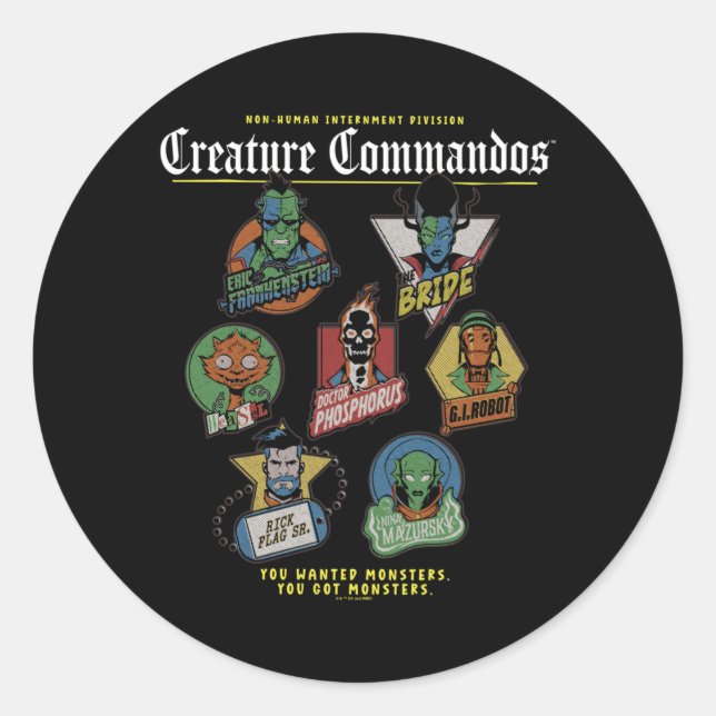 Monster Squad Badges Performance Classic Round Sticker (Front)
