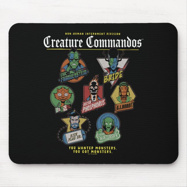 Monster Squad Badges Performance Mouse Mat (Front)