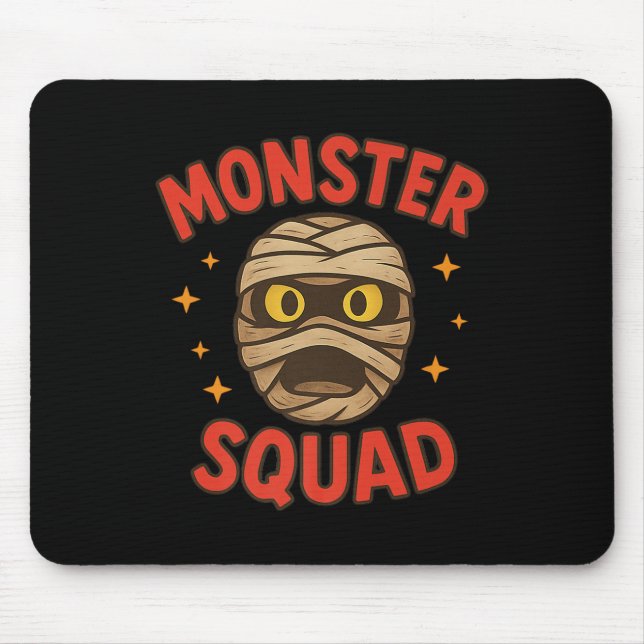 Monster Squad Mummy Face Simple Easy Halloween Cos Mouse Mat (Front)