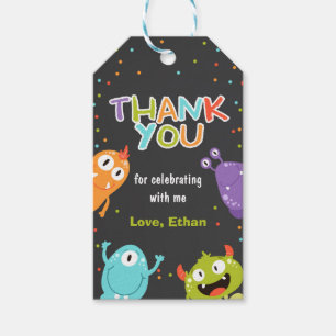 Monster thank you favour gift tag Little monster