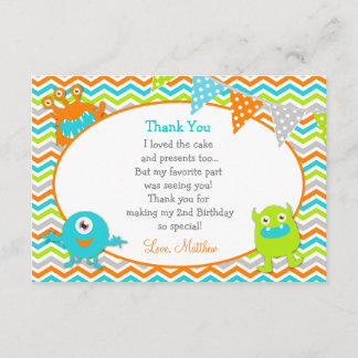 Monster Thank You Note Cards