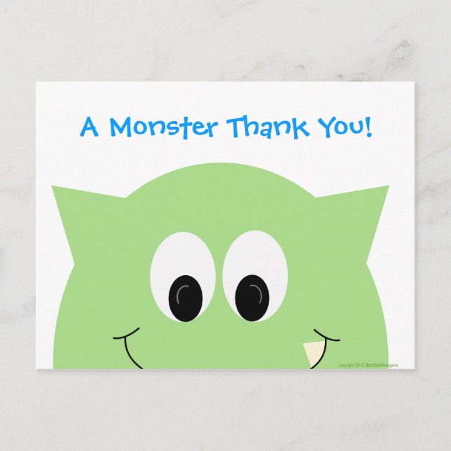 Monster Thank You Postcard (Front)