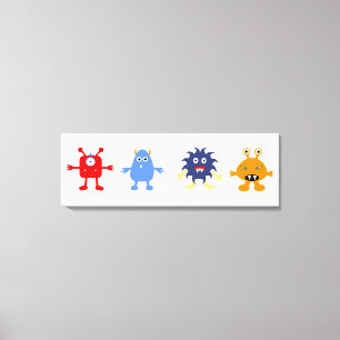 Monster Theme Baby Boy Room Wrapped Canvas