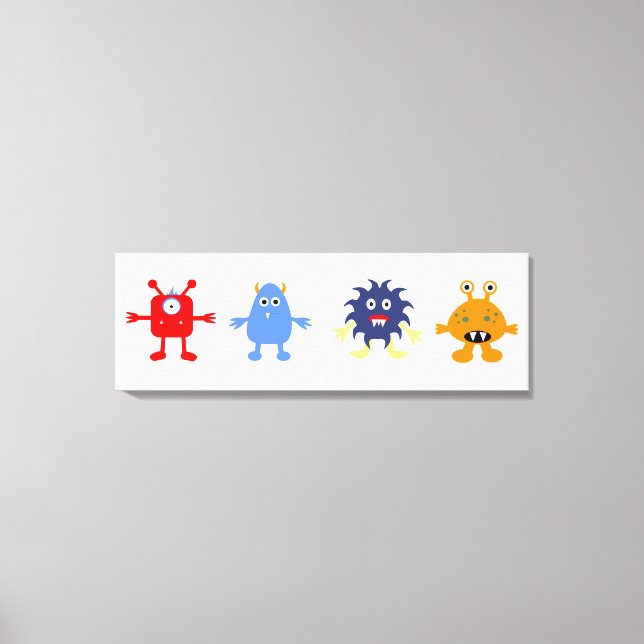 Monster Theme Baby Boy Room Wrapped Canvas (Front)