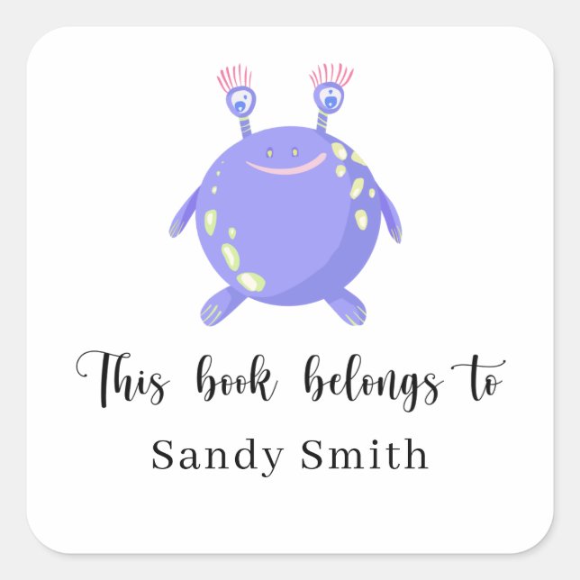 Monster - This book belongs to Square Sticker (Front)